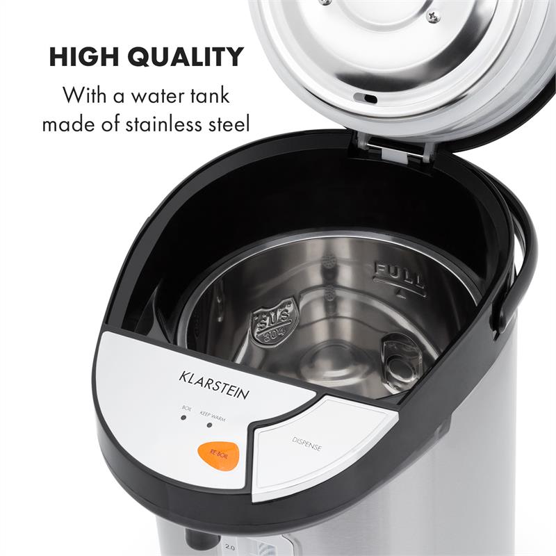 Klarstein Hot Spring, dávkovač horúcej vody, 2,8 l, nádrž na vodu z ušľachtilej ocele, strieborný – Obrázok 3