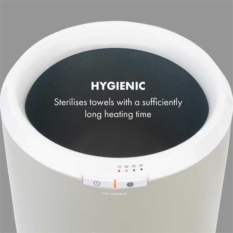 Klarstein Cozy Wonder, ohrievač uterákov, 400 W, 20 litrov, 15/30/45/60 min., sivý – Obrázok 5