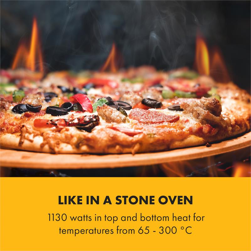 Klarstein Vesuvio, pec na pizzu, Gastro, 1 komora, 1130W, 300°C, časovač, ušľachtilá oceľ, strieborná – Obrázok 4