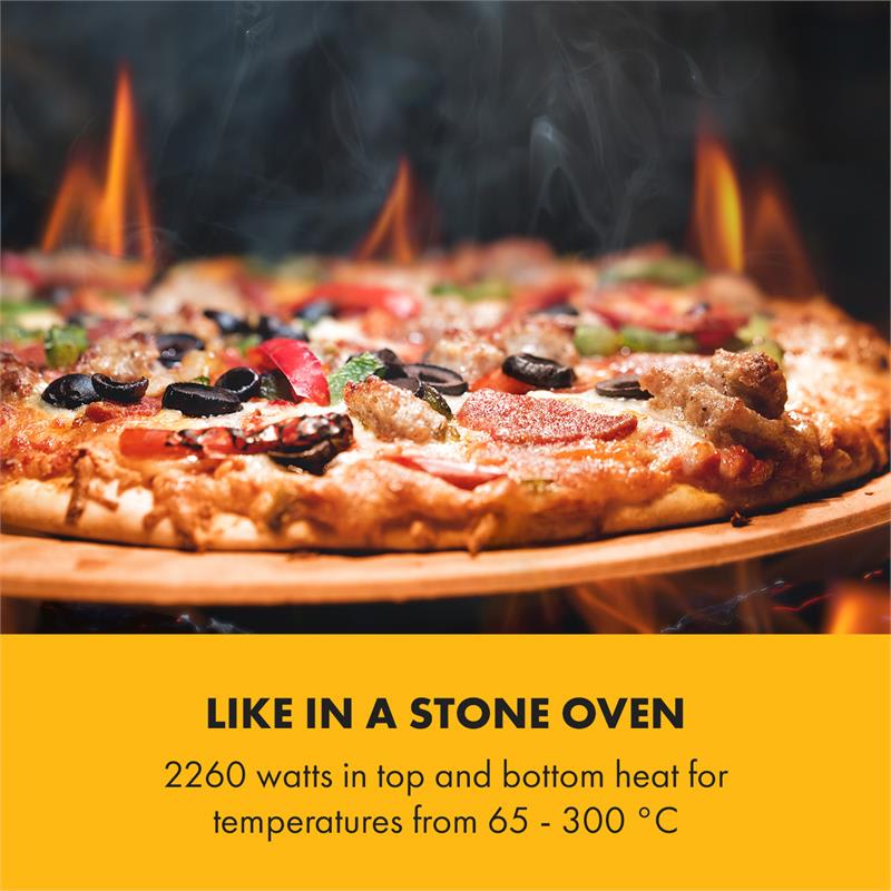 Klarstein Vesuvio II, pec na pizzu, Gastro, 2 komory, 2260W, 300°C, ušľachtilá oceľ, strieborná – Obrázok 4