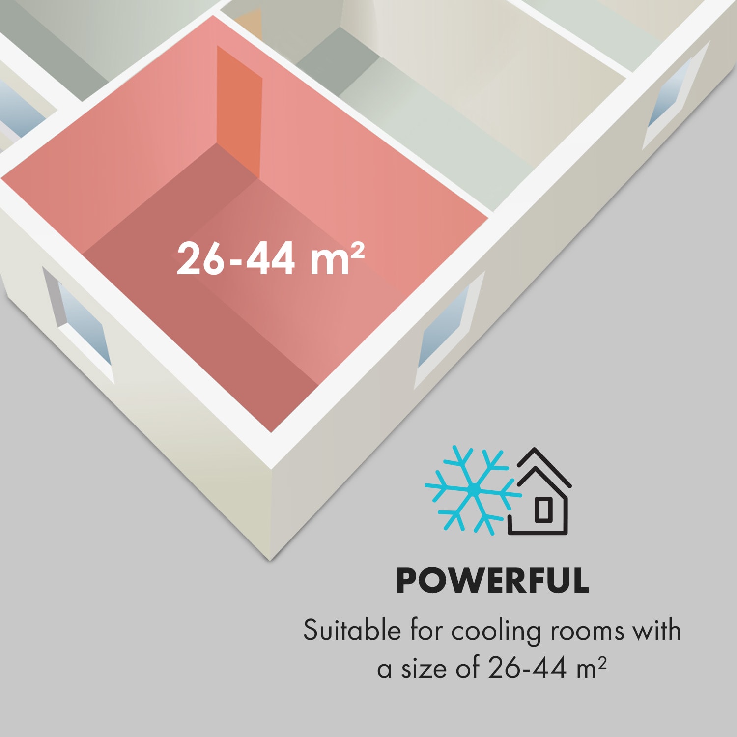 Klarstein Iceblock Prosmart 9, mobilná klimatizácia 3 v 1, 9 000 BTU, ovládanie cez aplikáciu, biela – Obrázok 4