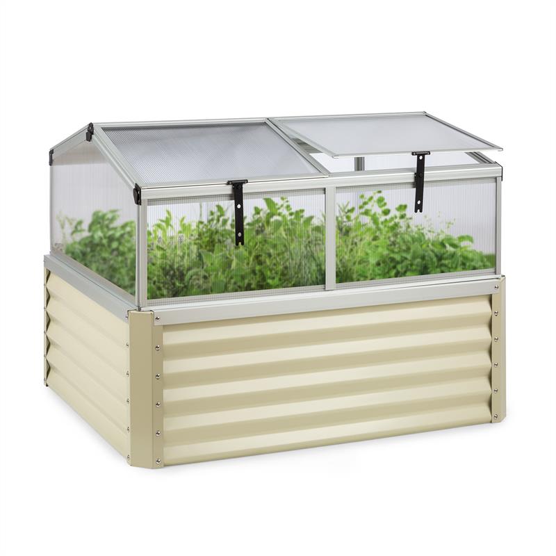 Blumfeldt High Grow Advanced, vyvýšený záhon so strechou, 120x95x100cm, 540l, oceľ, béžový
