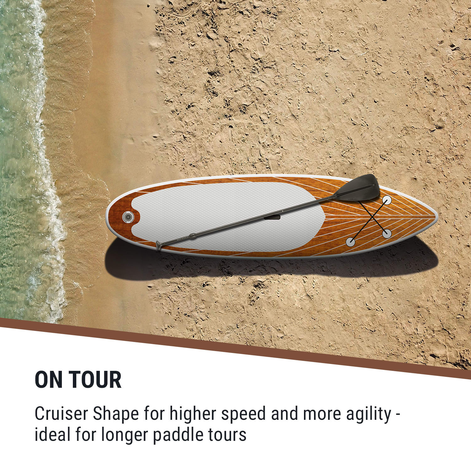 Capital Sports Downwind Cruiser M, nafukovací paddelboard, sada, 330 x 10 x 77, oranžový – Obrázok 4
