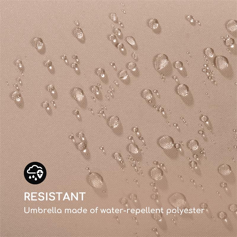 Blumfeldt Flex-Shade L, slnečník, 130 x 180 cm, polyester, UV 50, sivohnedý – Obrázok 3