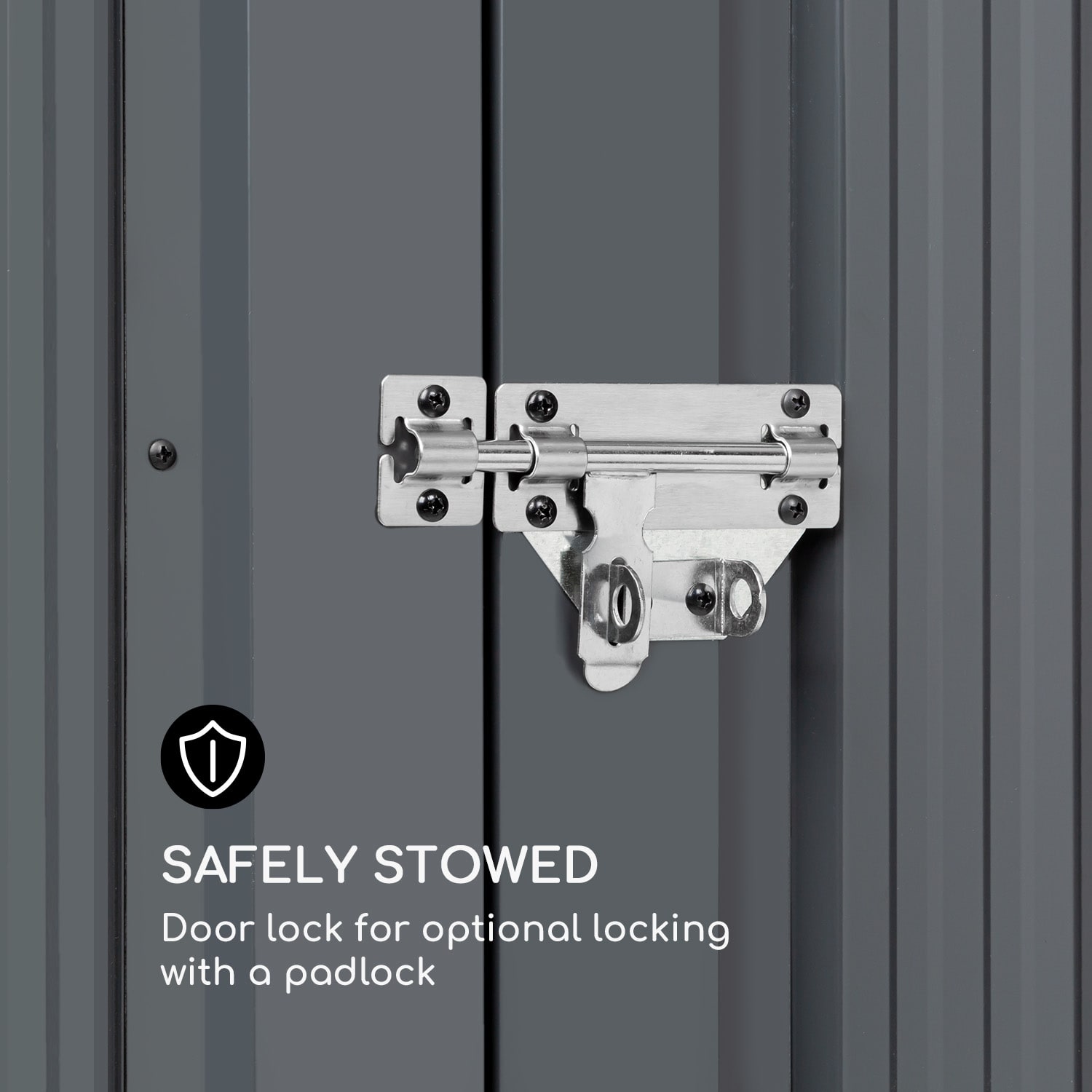 Blumfeldt Solid Storage, domček na náradie, oceľový plech, ochrana pred poveternostnými vplyvmi, antracitový – Obrázok 5