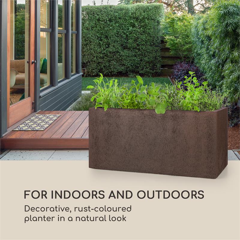 Blumfeldt Solid Grow Rust, kvetináč, 80 x 38 x 38 cm, fibreclay, hrdzavá farba – Obrázok 2