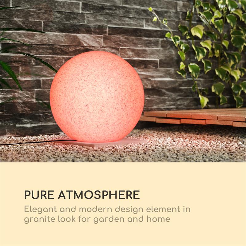 Blumfeldt Shinestone Solar 30, guľová lampa, solárny panel, Ø 30 cm, RGB-LED, IP68, akumulátor – Obrázok 2