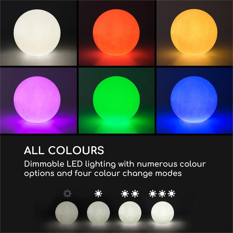 Blumfeldt Shinestone Solar 30, guľová lampa, solárny panel, Ø 30 cm, RGB-LED, IP68, akumulátor – Obrázok 4
