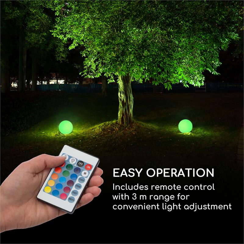 Blumfeldt Shinestone Solar 30, guľová lampa, solárny panel, Ø 30 cm, RGB-LED, IP68, akumulátor – Obrázok 5