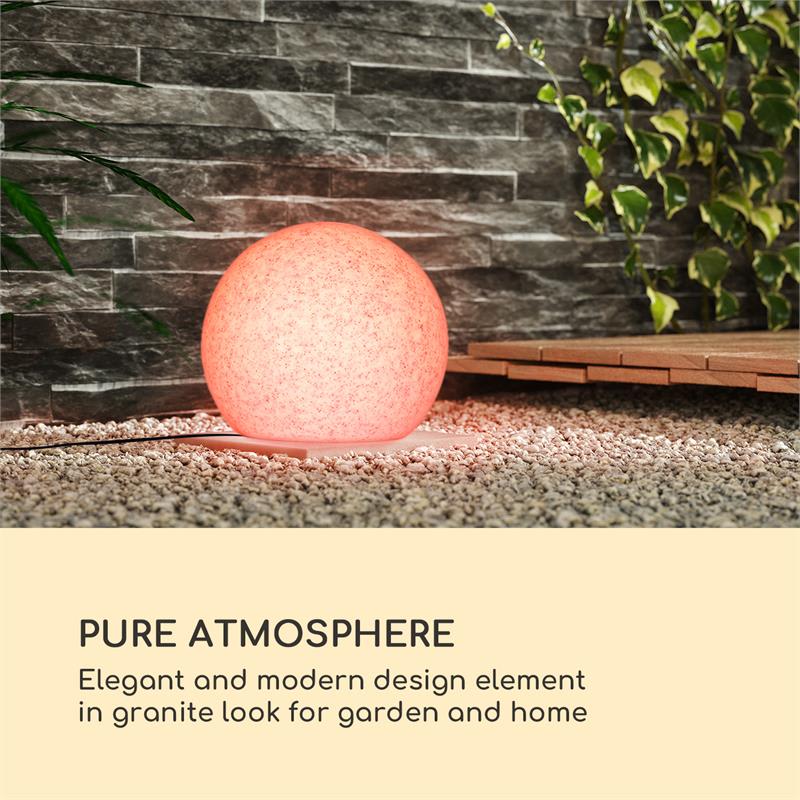 Blumfeldt Shinestone Solar 20, guľová lampa, solárny panel, Ø 20 cm, RGB-LED, IP68, akumulátor – Obrázok 2