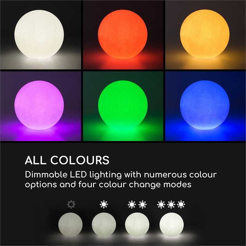 Blumfeldt Shinestone Solar 20, guľová lampa, solárny panel, Ø 20 cm, RGB-LED, IP68, akumulátor – Obrázok 4