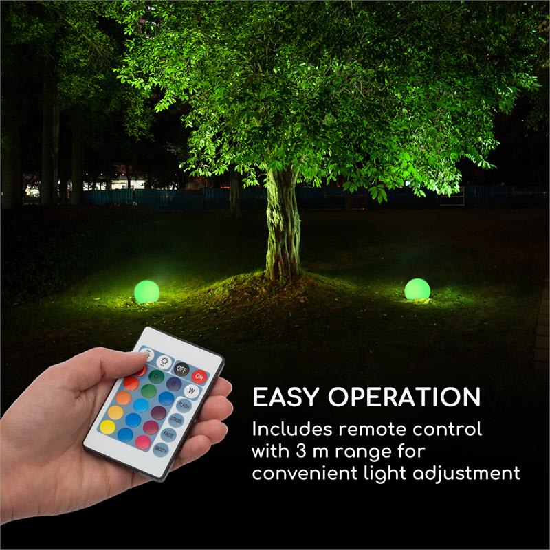 Blumfeldt Shinestone Solar 20, guľová lampa, solárny panel, Ø 20 cm, RGB-LED, IP68, akumulátor – Obrázok 5