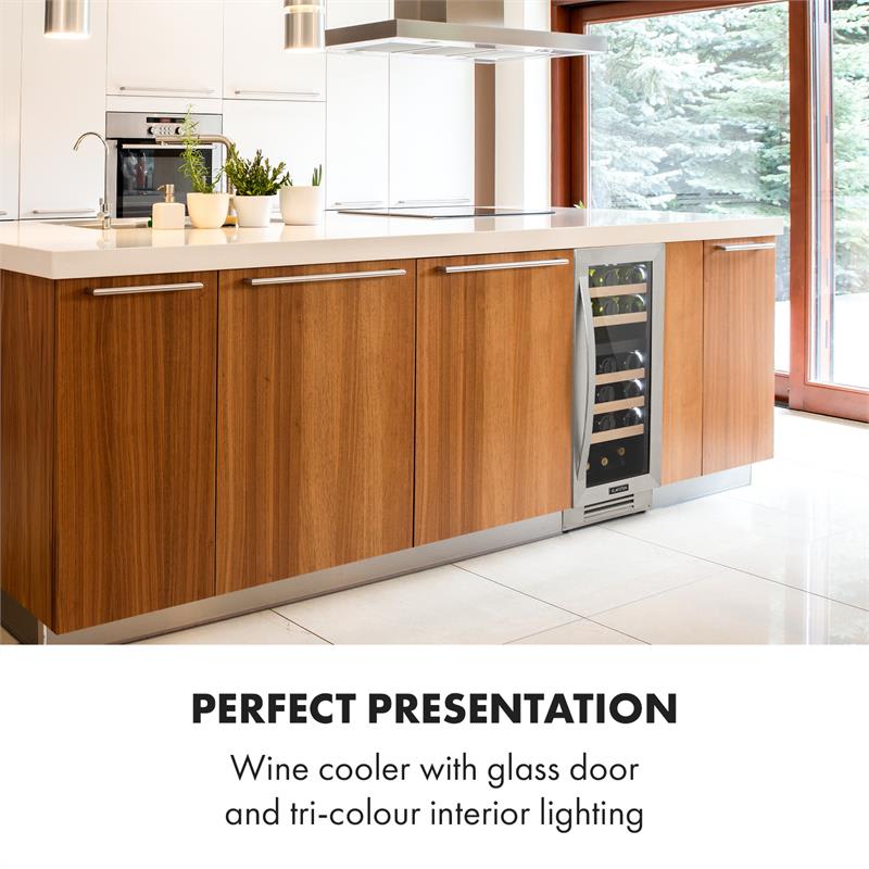 Klarstein Vinovilla 29 Built-In Duo, vinotéka, vstavaná, 2 zóny 74 l, 29 fliaš – Obrázok 3
