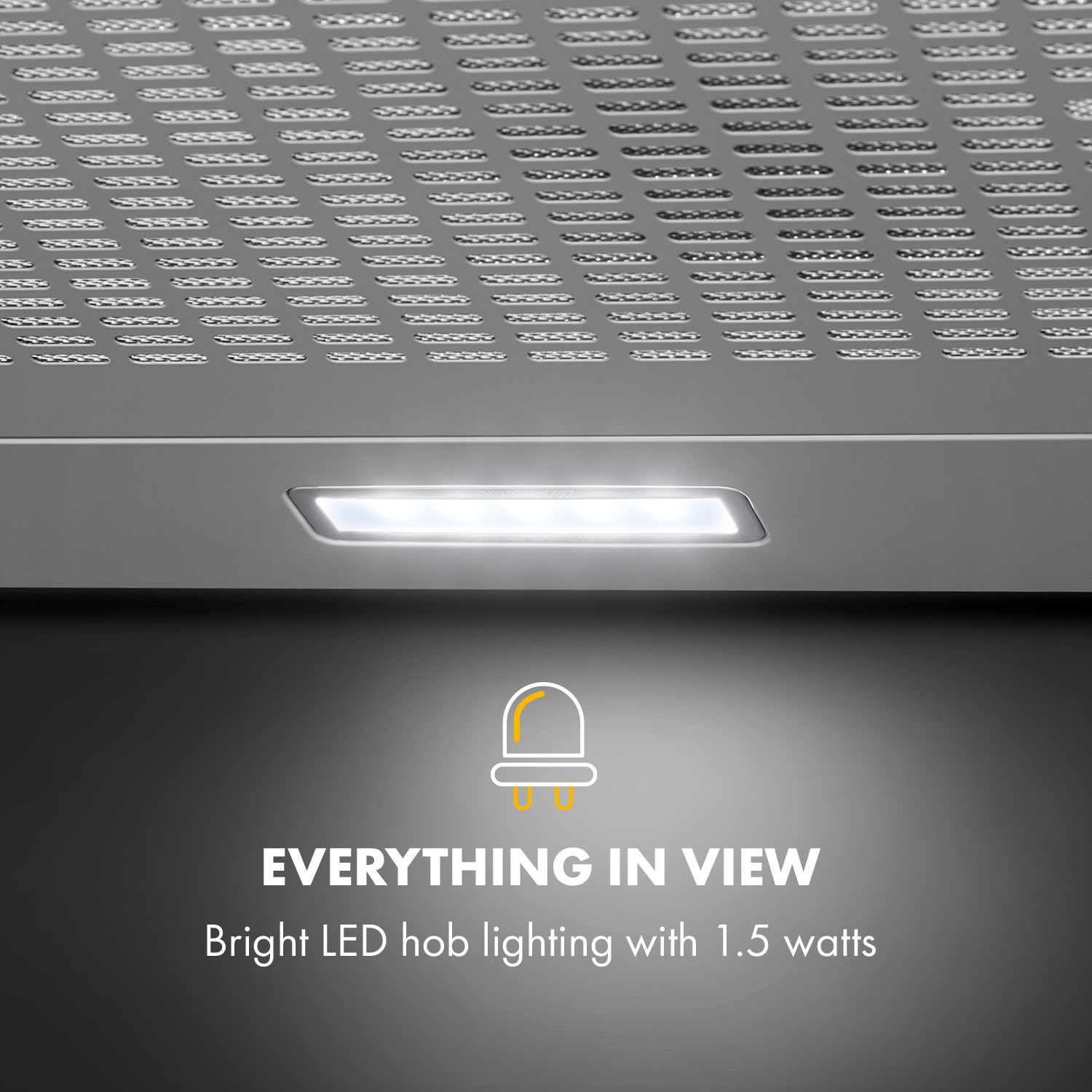 Klarstein Capannina, digestor, 60 cm, podskrinkový, 166 m³/h, LED, nehrdzavejúca oceľ, strieborný – Obrázok 4