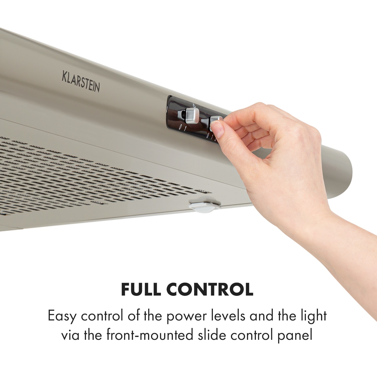 Klarstein Capannina, digestor na zabudovanie pod skrinky, 60 cm, 166 m³/h, LED, posuvný regulátor, strieborný – Obrázok 5