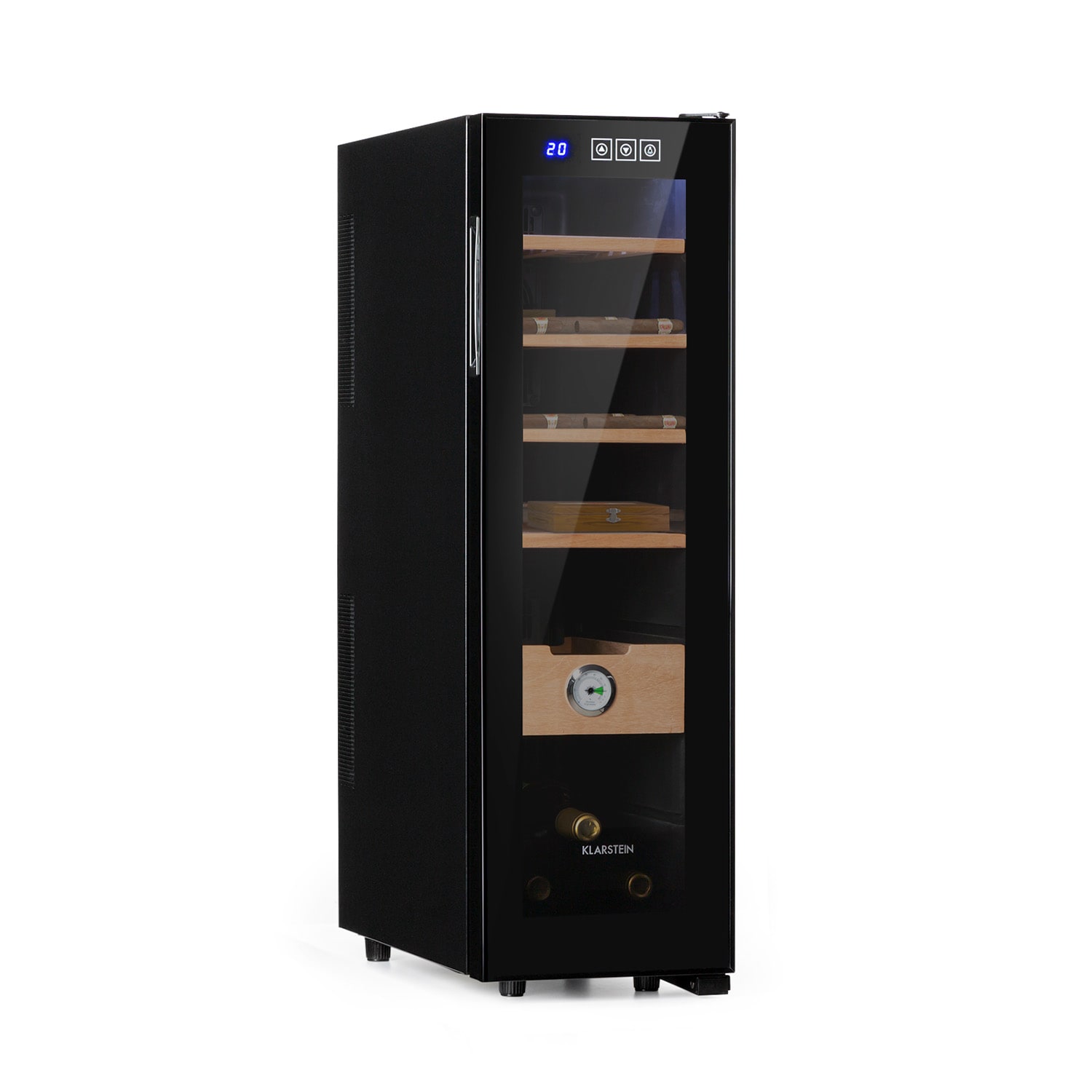 Klarstein El Presidente 45 Slim, humidor na cigary, 45 l, 4 police, čierny
