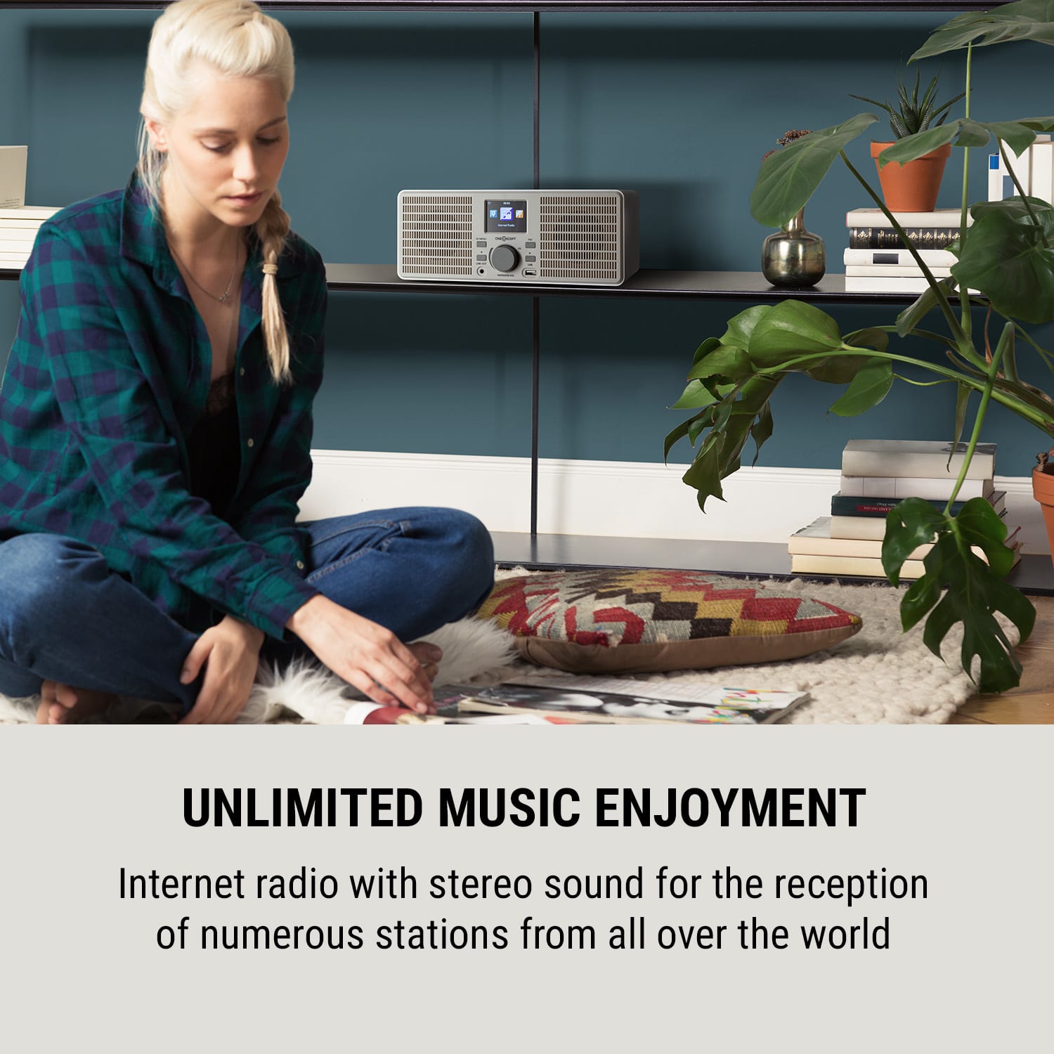 OneConcept TuneUp ST, internetové rádio, 10 W, WLAN, USB, HCC, linkový výstup, biele – Obrázok 2