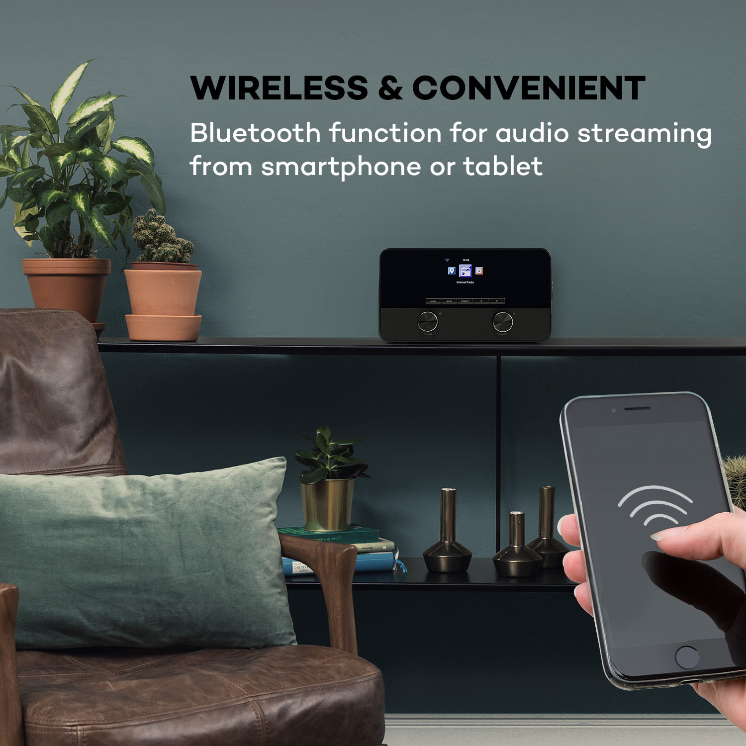 Auna Connect 100 SE, internetové rádio, mediaplayer, Bluetooth, WLAN, USB, AUX, Line Out – Obrázok 4