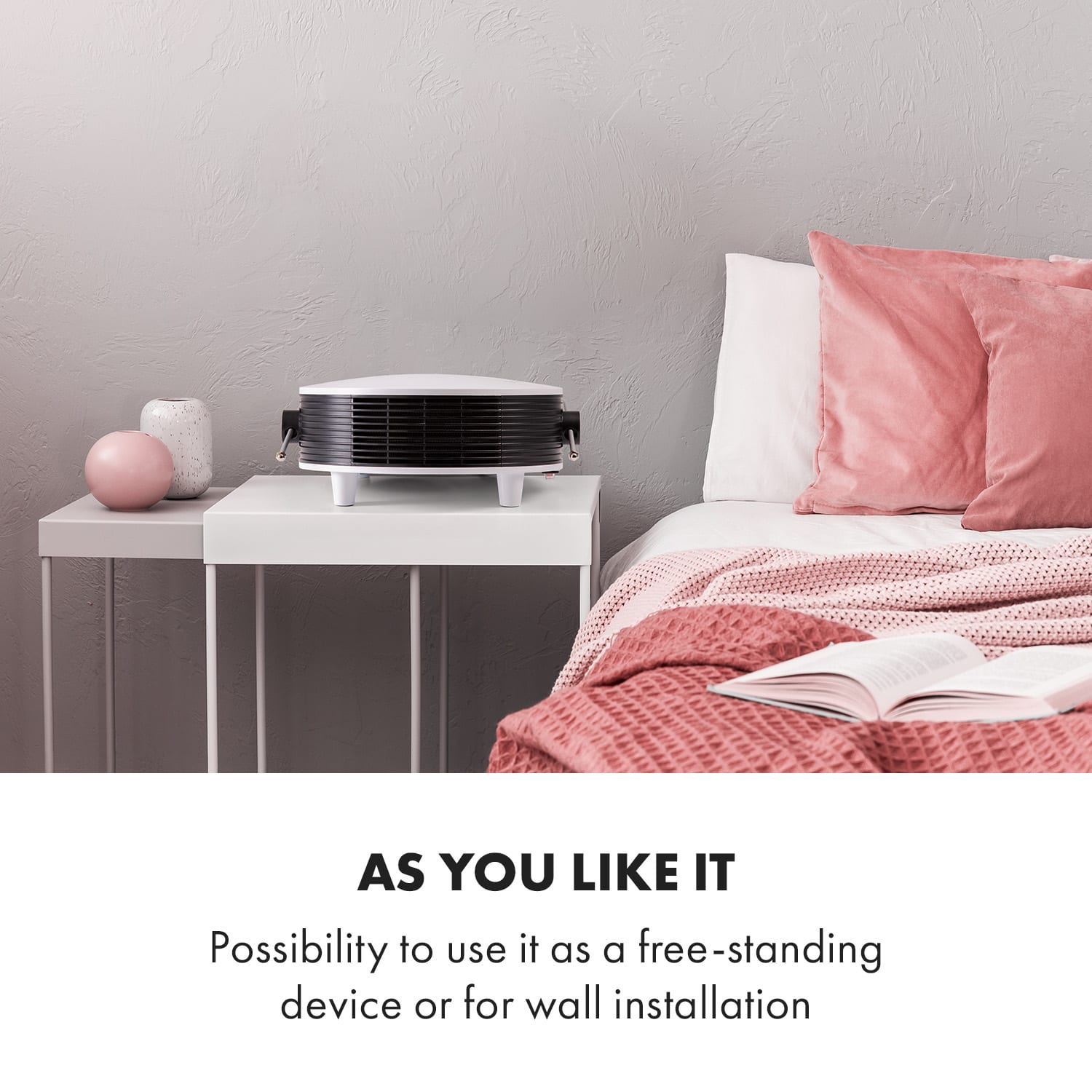 Klarstein Hot Spot Pebble, teplovzdušný ventilátor, 2000 W, sušiak uterákov, časovač, diaľkové ovládanie – Obrázok 3