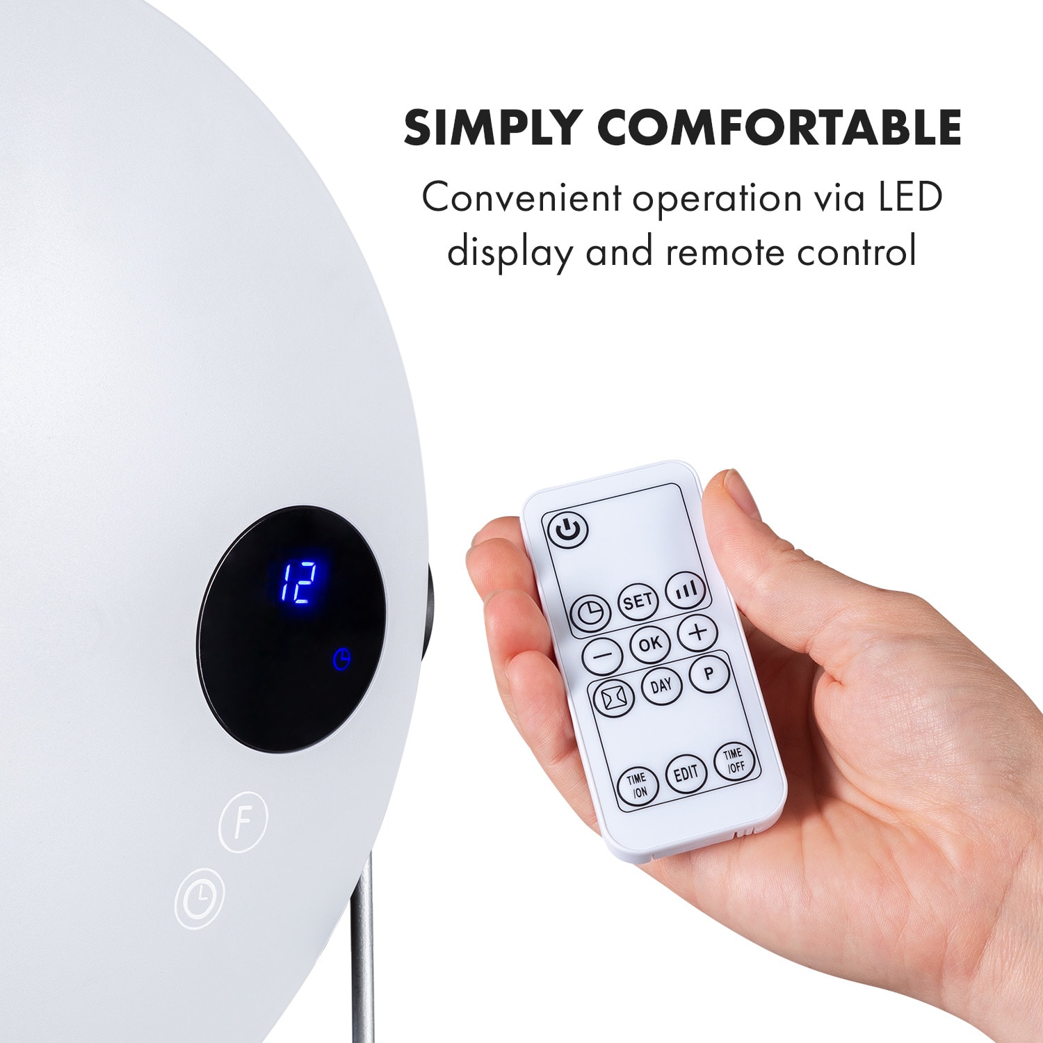 Klarstein Hot Spot Pebble, teplovzdušný ventilátor, 2000 W, sušiak uterákov, časovač, diaľkové ovládanie – Obrázok 5
