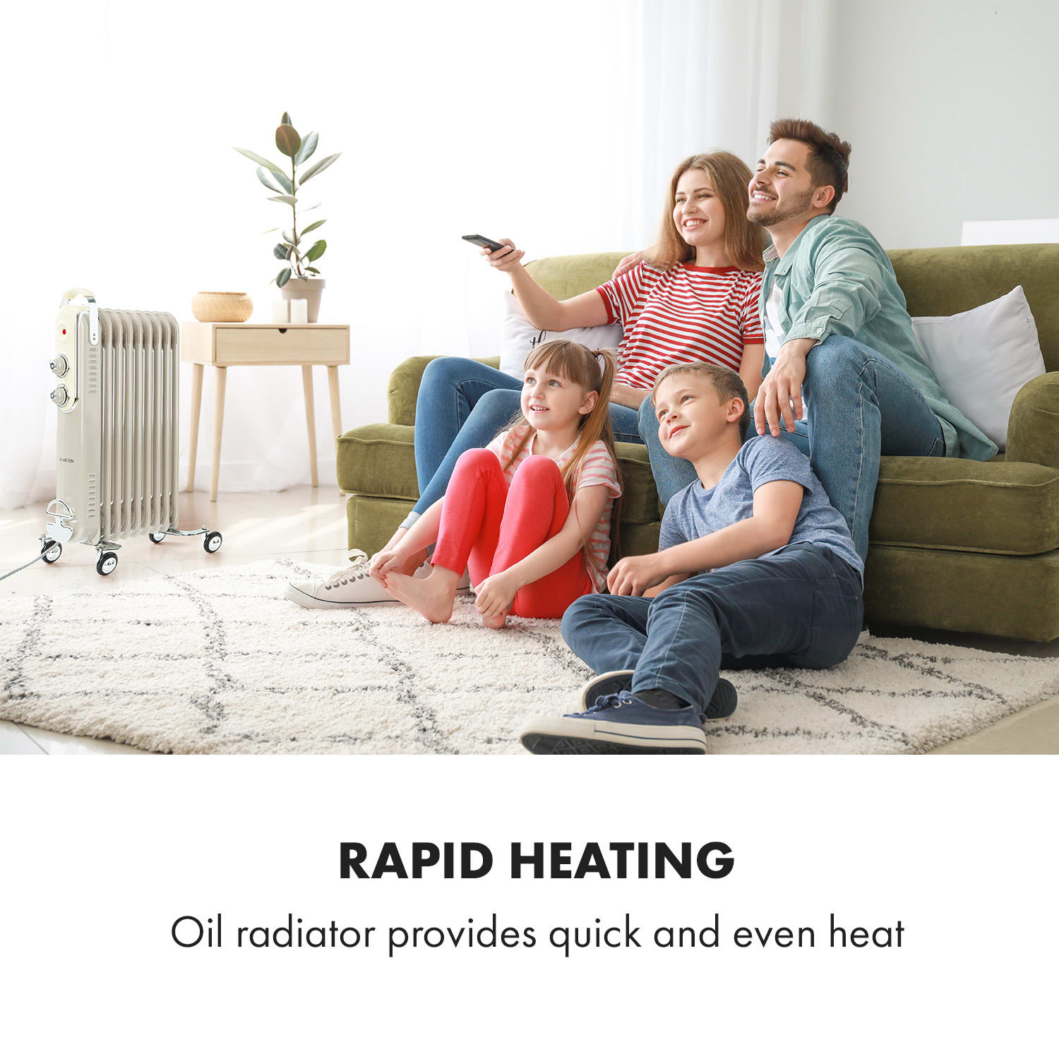 Klarstein Thermaxx Retroheat, olejový radiátor, 2000 W, kolieska, sivohnedý (taupe) – Obrázok 4