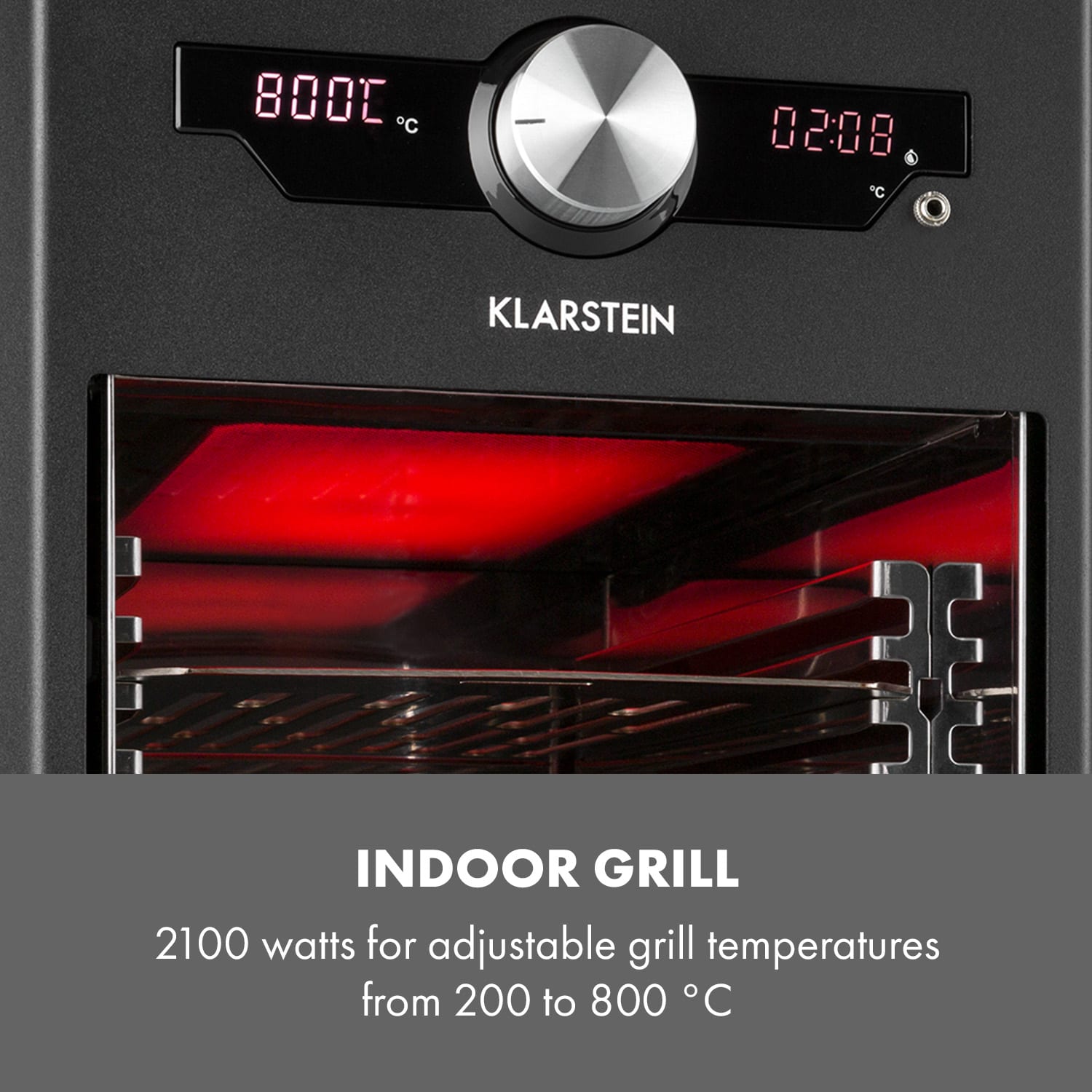 Klarstein Steakreaktor Core, vysokoteplotný gril, 2100 W, 800 °C, zapichovací teplomer – Obrázok 5