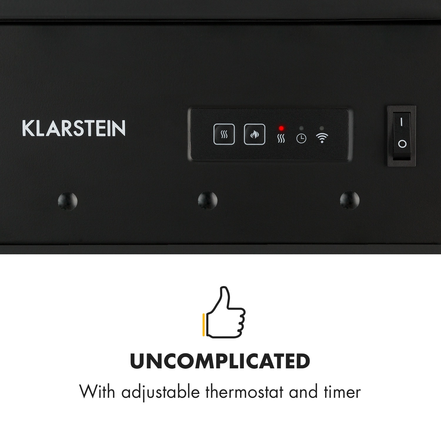 Klarstein Bormio Smart, elektrický krb, 950/1900 W, termostat, týždenný časovač, čierny – Obrázok 5