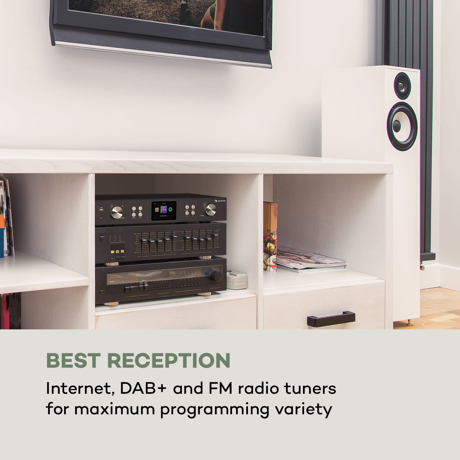 Auna iTuner 320 ME, digitálny HiFi tuner, Spotify Connect, BT, ovládanie cez aplikáciu, čierny – Obrázok 2