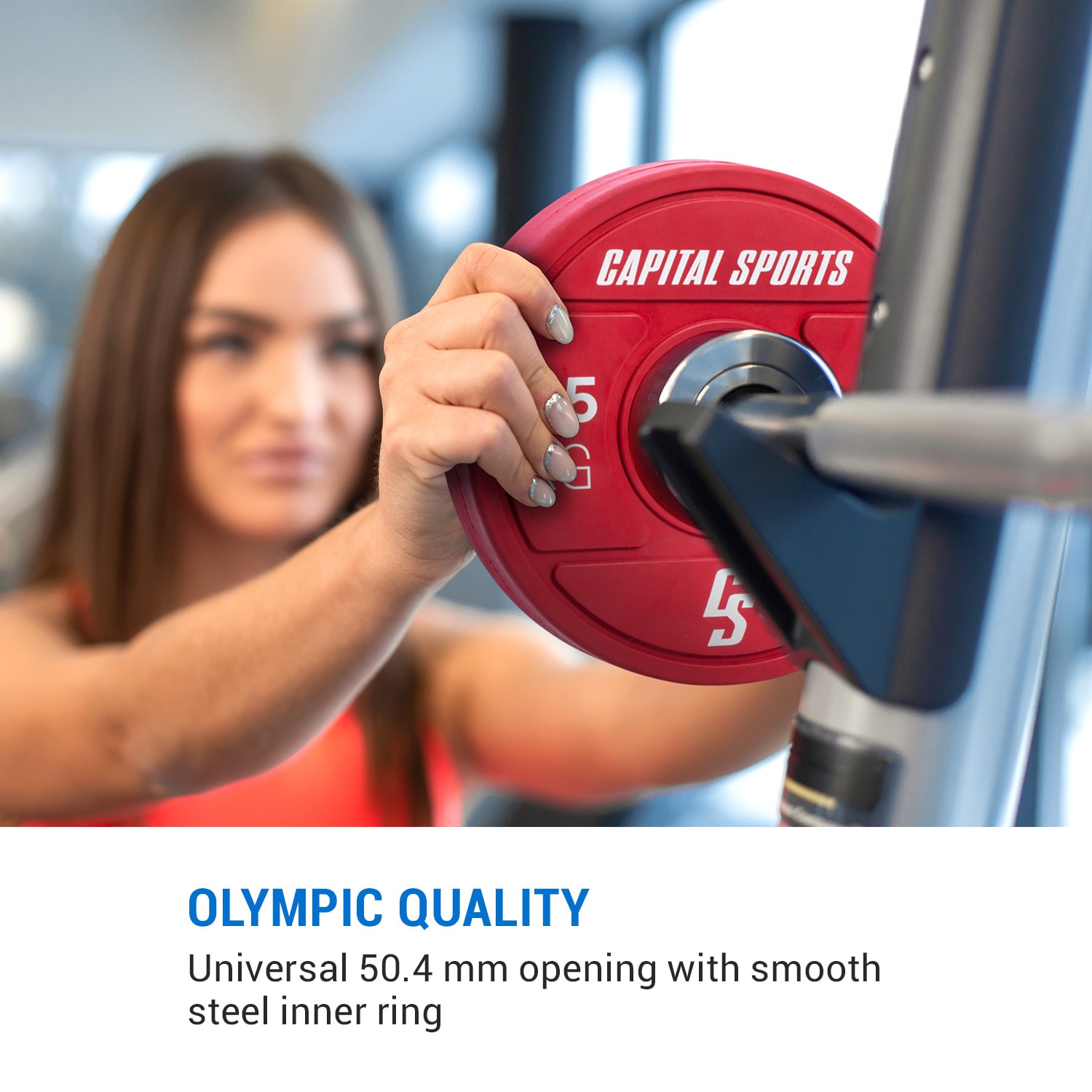 Capital Sports Nipton 2021, kotúč na činku, bumper kotúč, 2 × 2,5 kg, Ø 50,4 mm, tvrdá guma – Obrázok 3