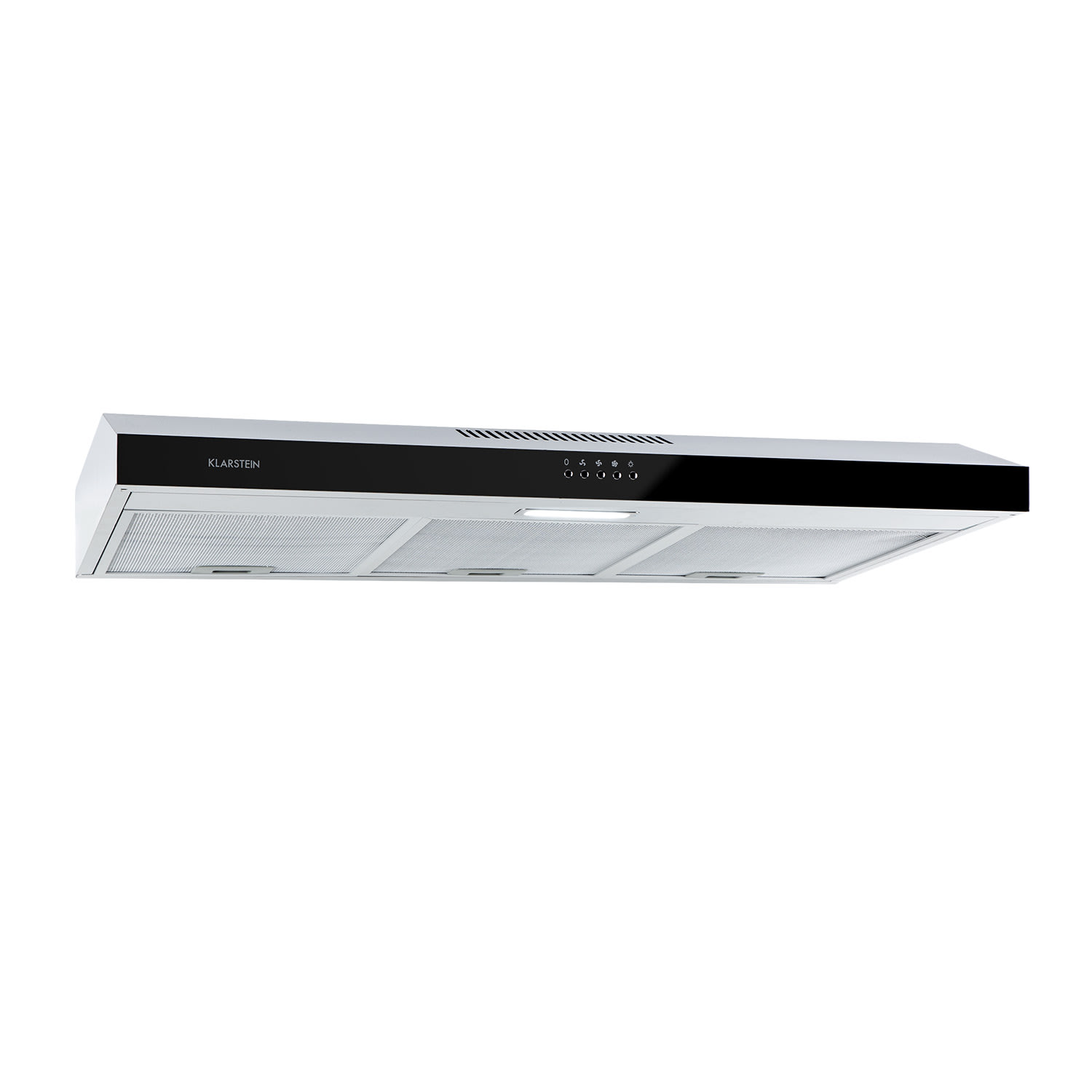 Klarstein Contempo 90, digestor, 90 cm, podskrinkový, 175 m³/h, LED, nehrdzavejúca oceľ, akryl, čierny