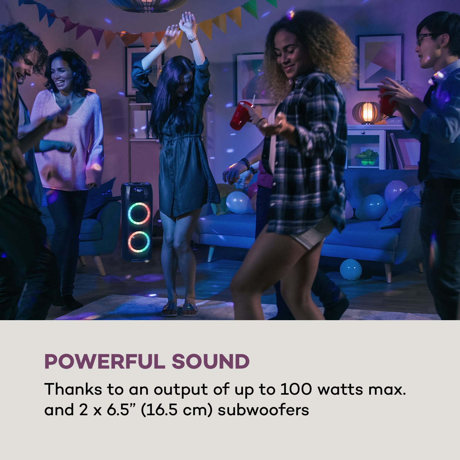 Auna ULTRASONIC CD, párty reproduktor, 100 W, 2 x 6,5" woofer, čierny – Obrázok 2