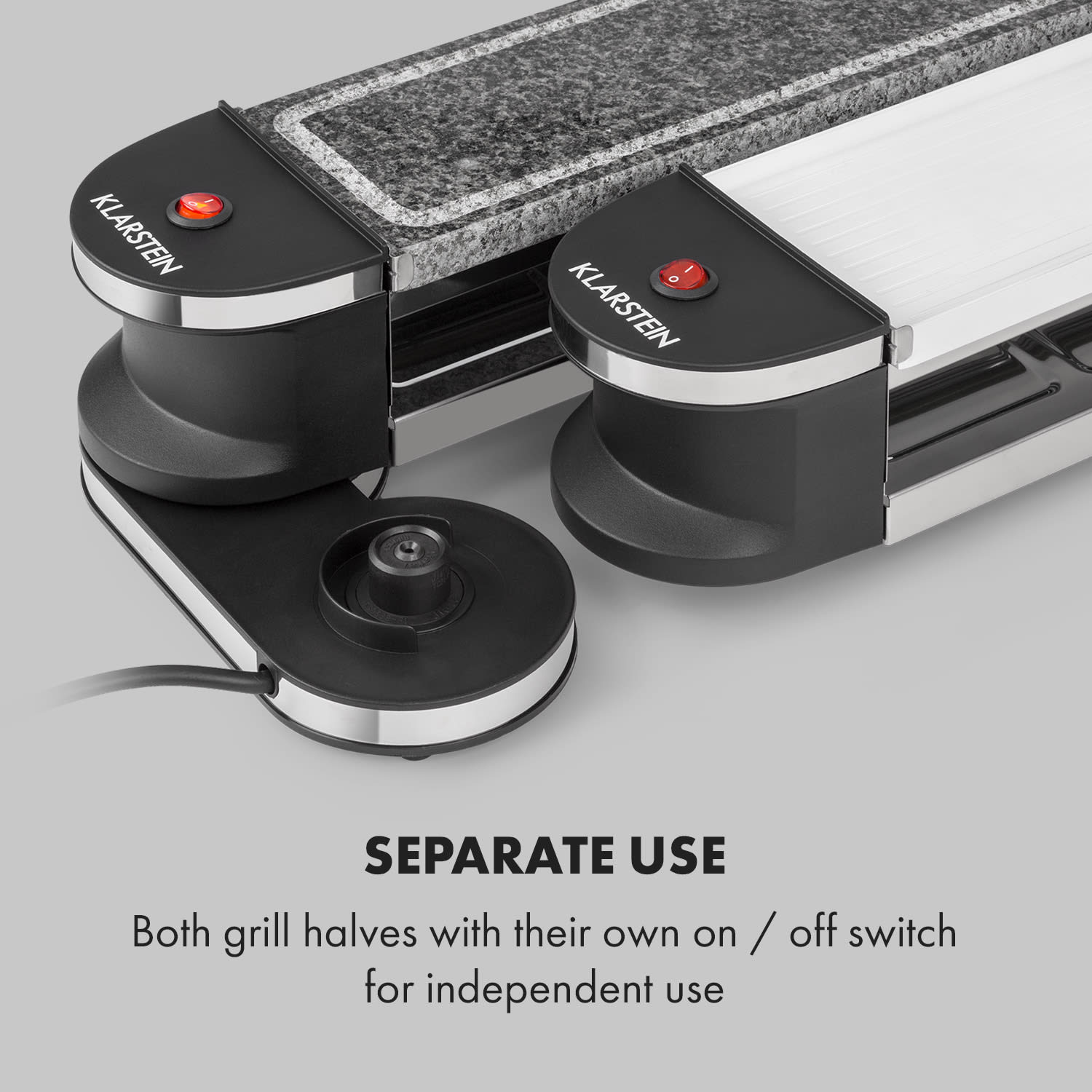 Klarstein Tenderloin 50/50, raclette gril, 1200 W, prírodný kameň, pre 8 osôb, biely – Obrázok 5