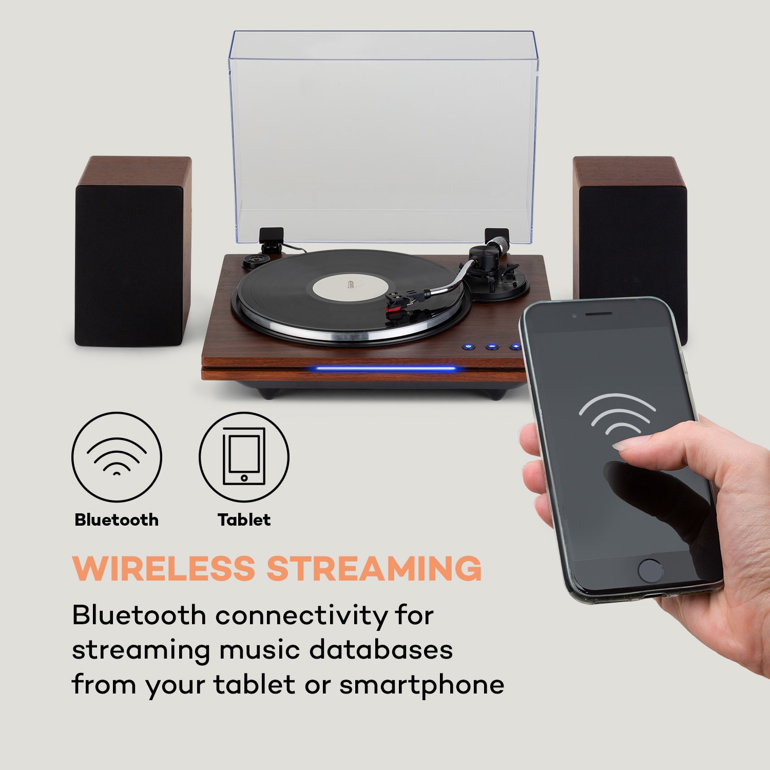 Auna TT-Play PLUS, gramofón, reproduktory, 20Wmax., BT, 33/45, rpm – Obrázok 4