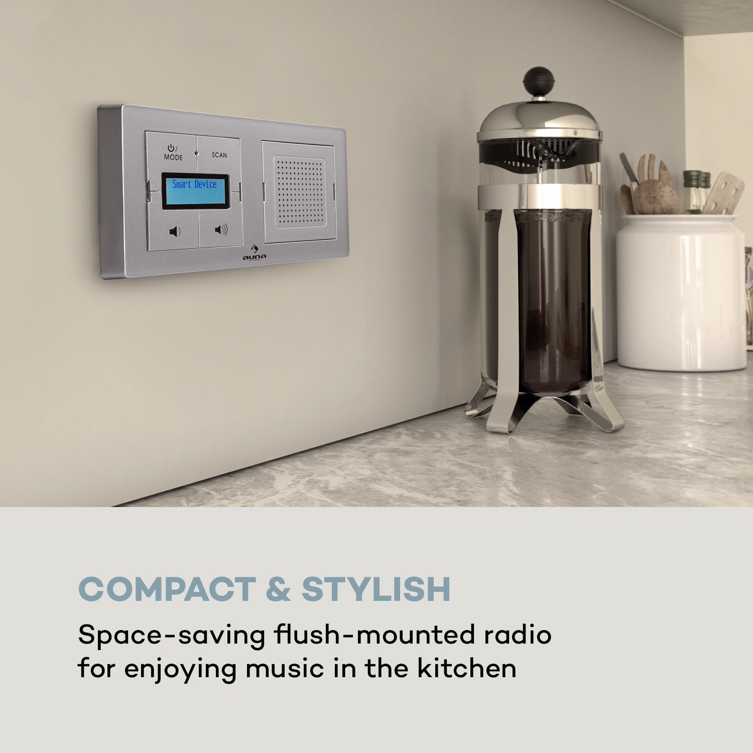 Auna DigiPlug UP, rádio do zásuvky, DAB+/FM, BT, LC-displej – Obrázok 3