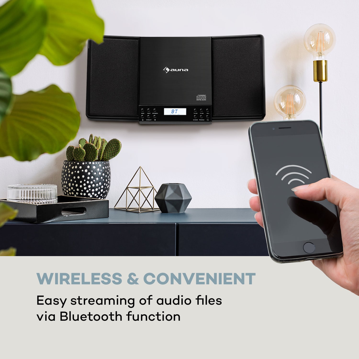 Auna V14, vertikálny stereo systém, CD, FM tuner, BT – Obrázok 4