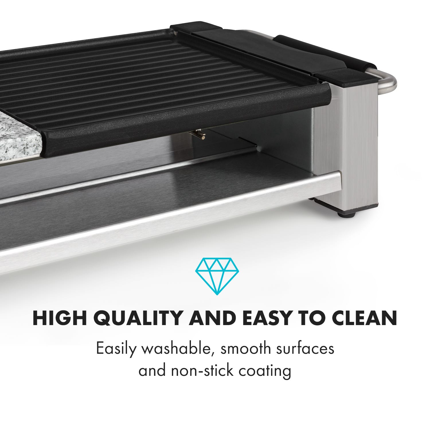 Klarstein Bistecca, raclette gril, 1200 W, kov/kameň, 8 osôb, LED kontrolka – Obrázok 3