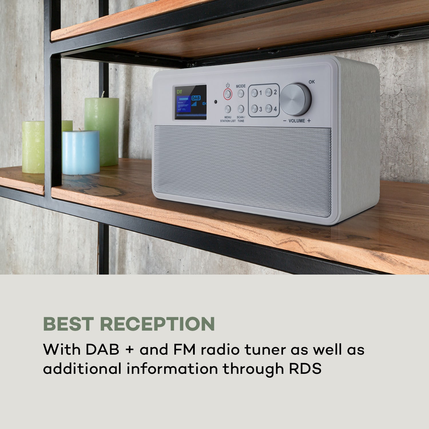 Auna Nestor, DAB+ rádio, DAB+/FM, 2 prevádzkové režimy, 2,4" TFT farebný displej, biele – Obrázok 3