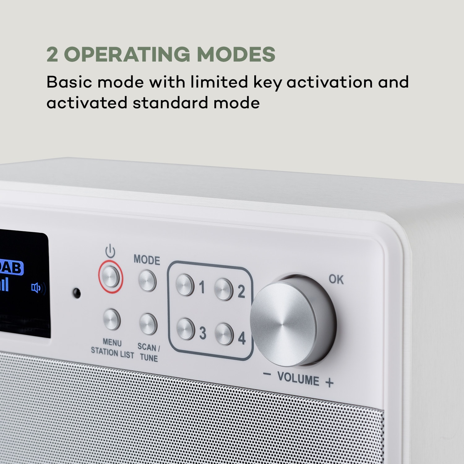 Auna Nestor, DAB+ rádio, DAB+/FM, 2 prevádzkové režimy, 2,4" TFT farebný displej, biele – Obrázok 4
