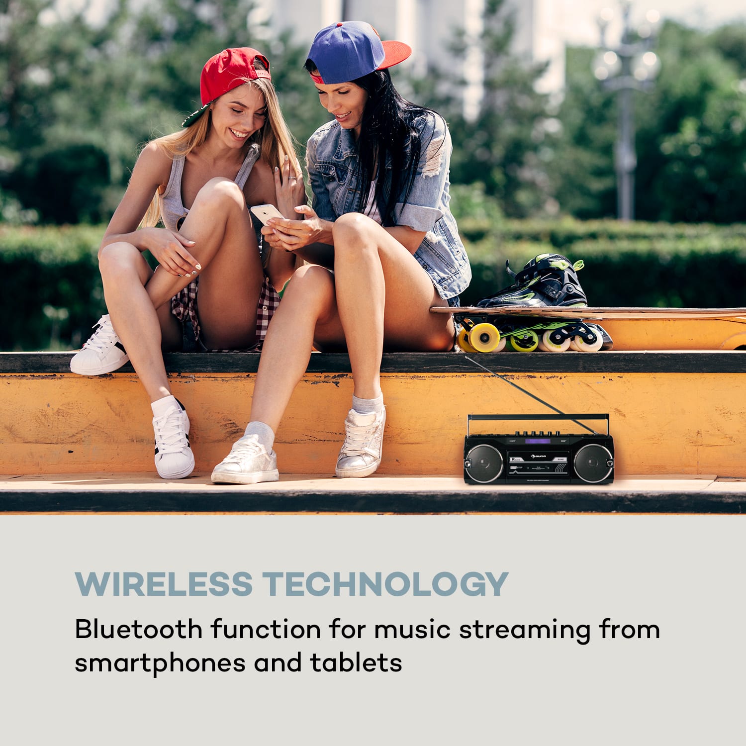 Auna Duke DAB, kazetový magnetofón, rádio, DAB+/FM, BT, USB, SD, teleskopická anténa – Obrázok 4