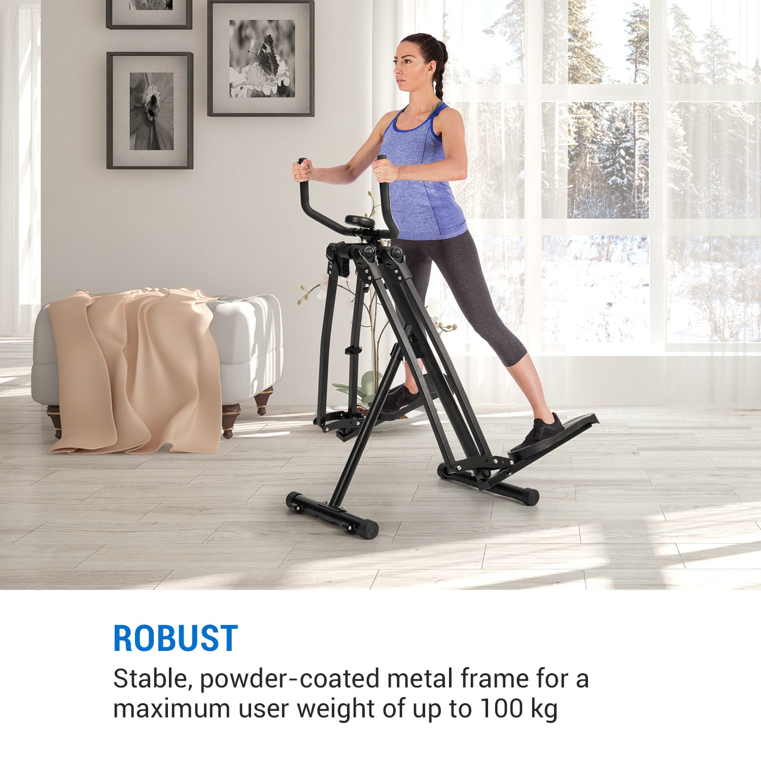 Capital Sports Crosswalker, krosový trenažér, air walker, LCD displej, 100 kg – Obrázok 3
