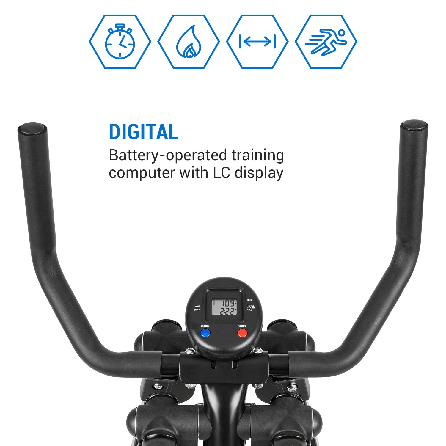 Capital Sports Crosswalker, krosový trenažér, air walker, LCD displej, 100 kg – Obrázok 4