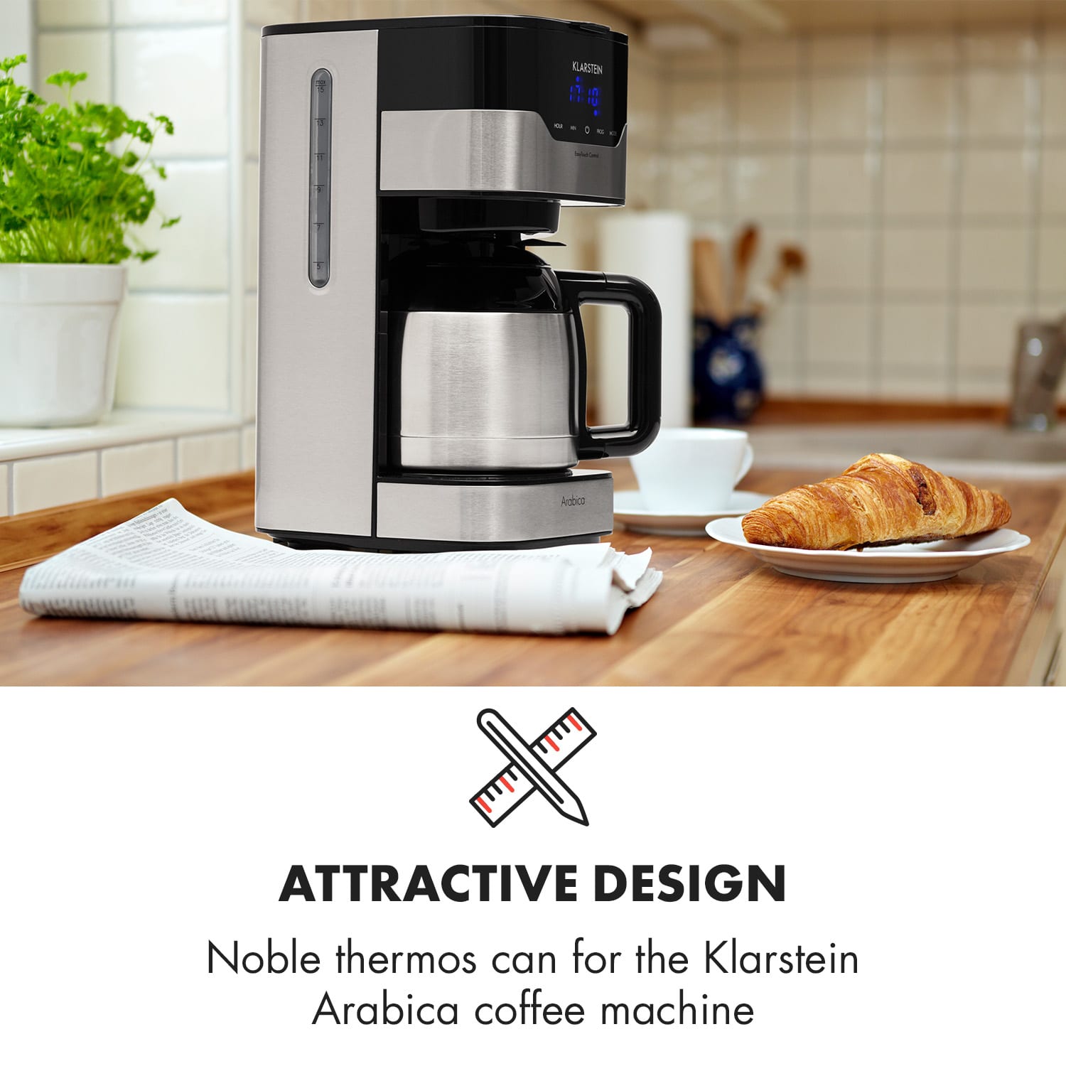 Klarstein Arabica, termo kanvica, príslušenstvo, náhrada, nehrdzavejúca oceľ, strieborná/čierna – Obrázok 2