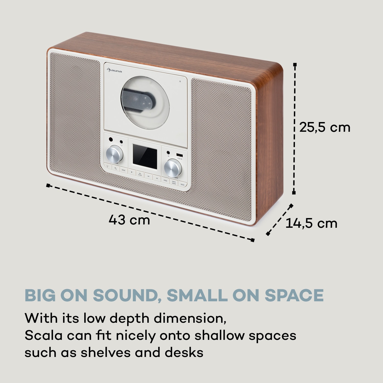 Auna Scala VCD, digitálne rádio, CD, BT, MP3, DAB+, FM rádio – Obrázok 4