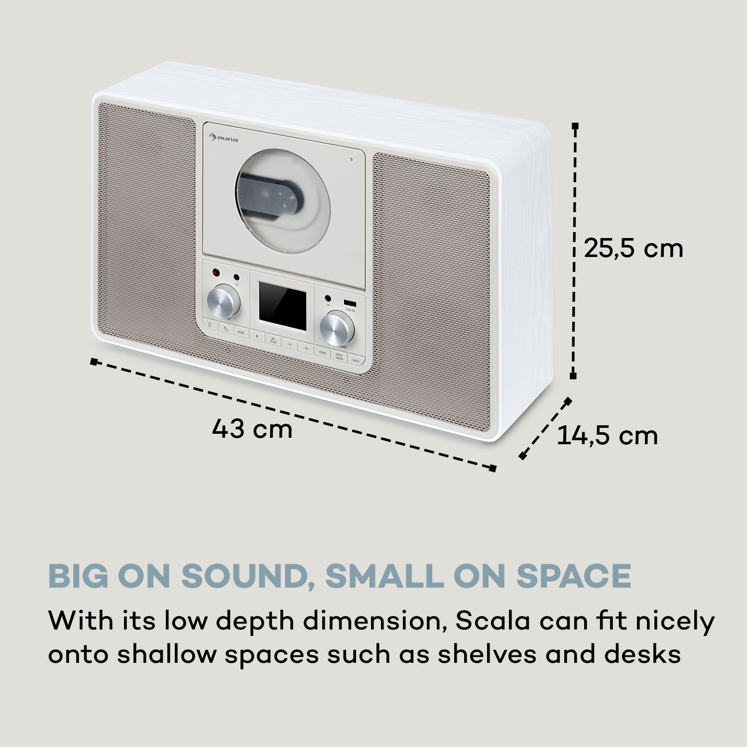 Auna Scala VCD, digitálne rádio, CD, BT, MP3, DAB+, FM rádio – Obrázok 4