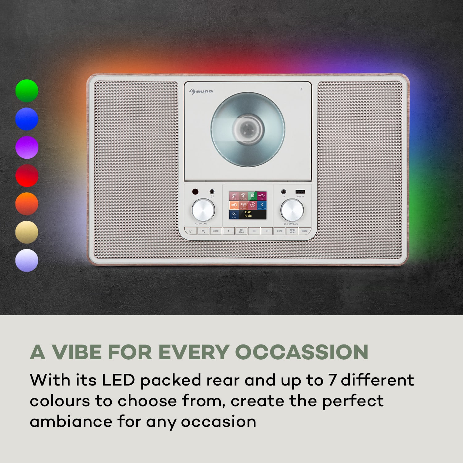 Auna Scala VCD-IR, internetové rádio, WLAN, CD, BT, MP3, DAB+, FM rádio – Obrázok 2