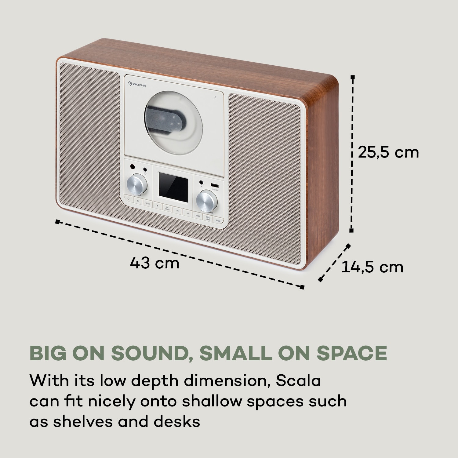 Auna Scala VCD-IR, internetové rádio, WLAN, CD, BT, MP3, DAB+, FM rádio – Obrázok 4