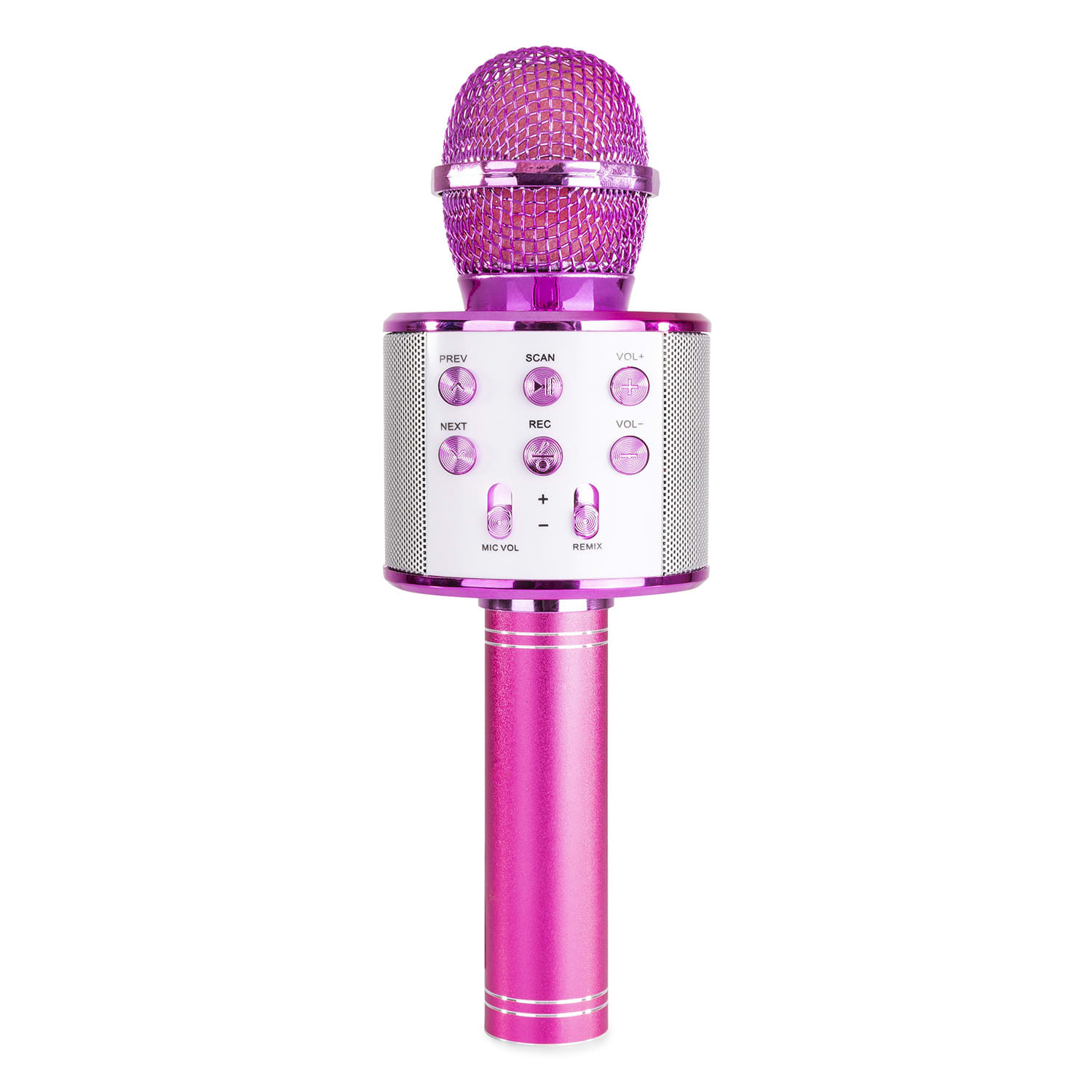 MAX KM01, 2 v 1 karaoke mikrofón, reproduktor, mediálny prehrávač, ružový – Obrázok 2