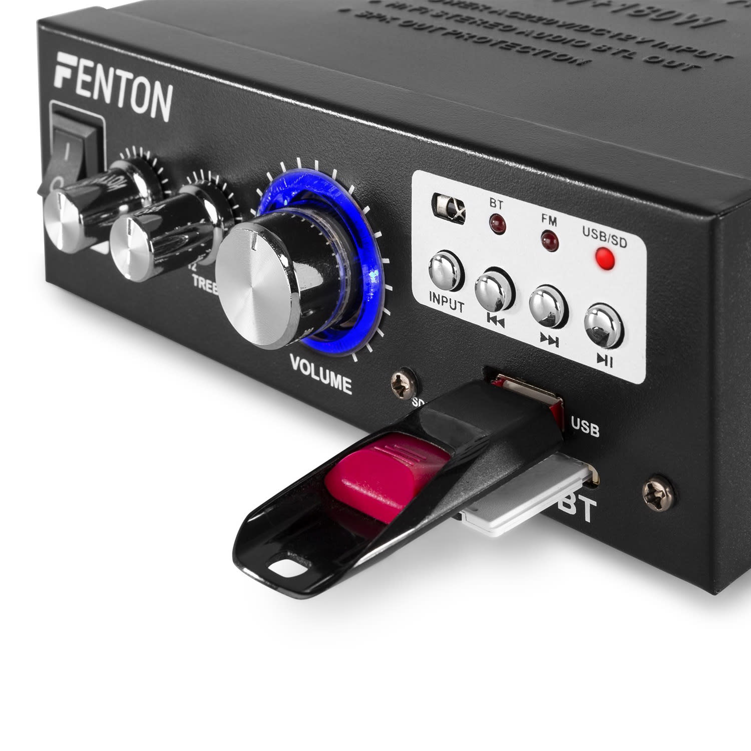 Fenton AV360BT, stereo zosilňovač, 80 W RMS, (2 x 40 W na 8 Ohm), BT/USB/SD/AUX – Obrázok 2