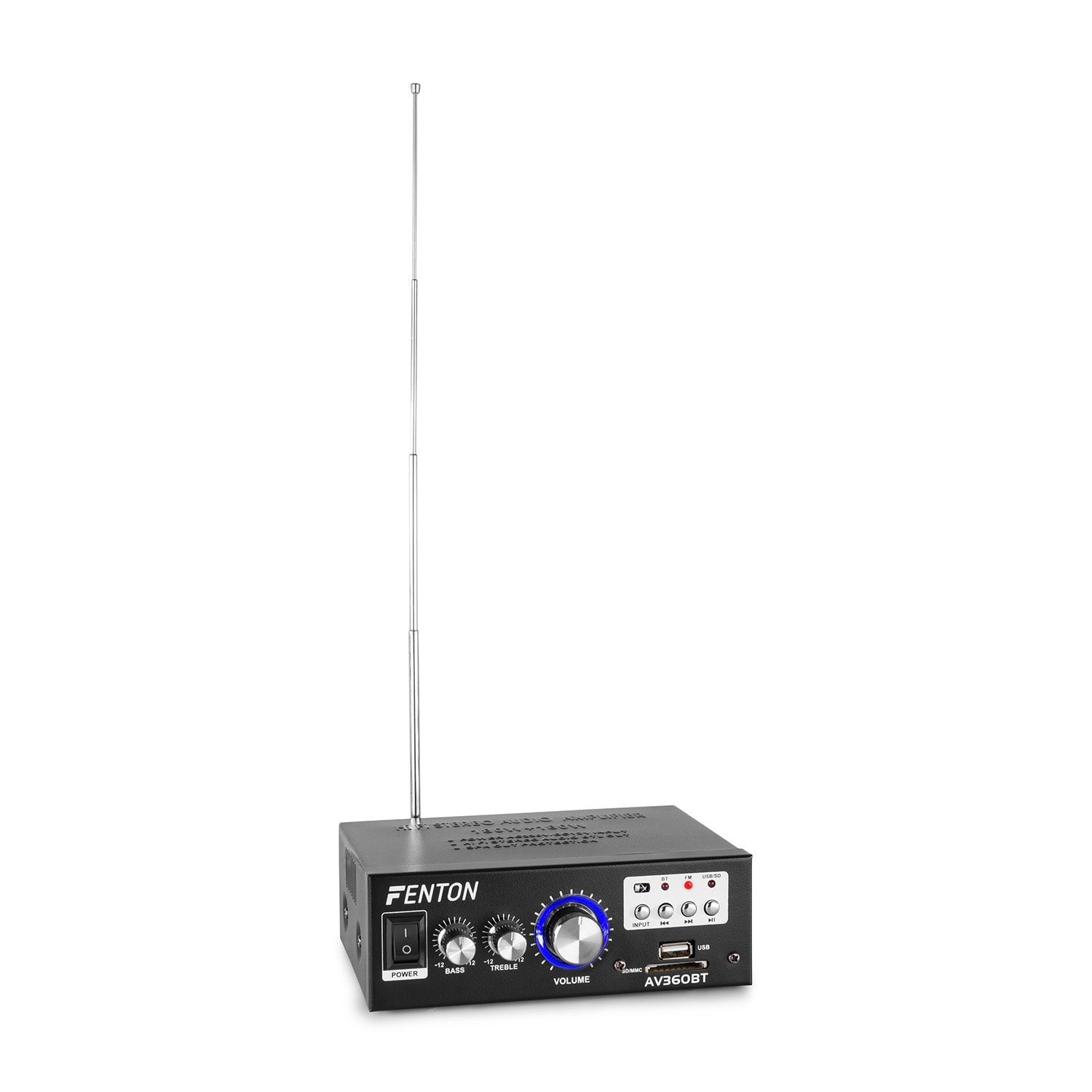 Fenton AV360BT, stereo zosilňovač, 80 W RMS, (2 x 40 W na 8 Ohm), BT/USB/SD/AUX – Obrázok 3