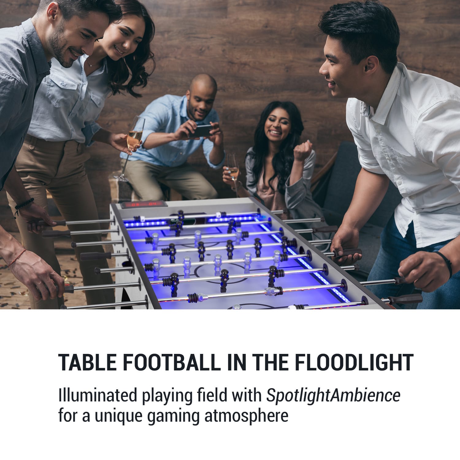 KLARFIT Arrowhead, stolný futbal, 117 × 68, LED osvetlenie, automatické počítanie gólov – Obrázok 2